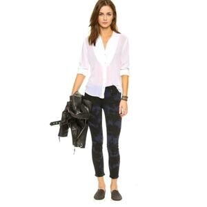 NEW MOTHER The Muse Ankle Skinny Jeans Blame it on the Blackout Sz 26 Hand Dyed